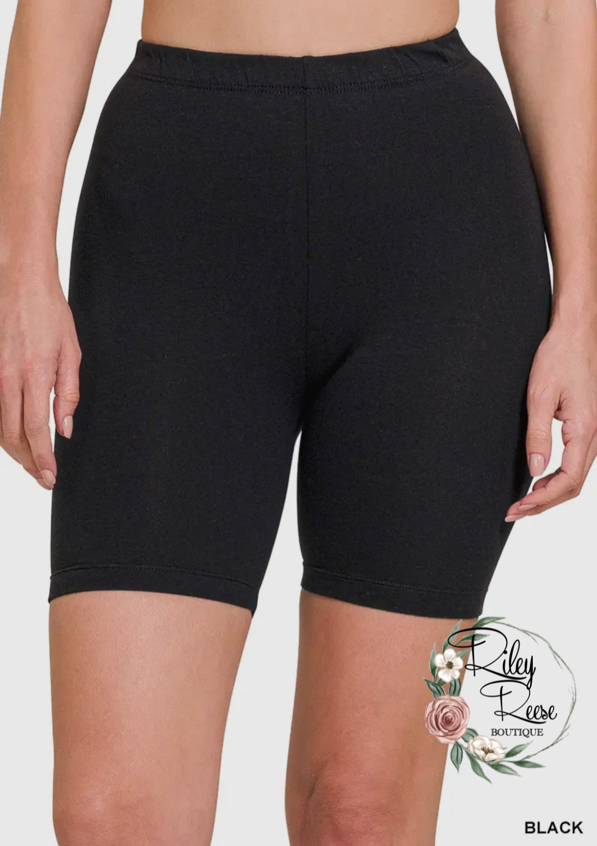 Amber Black Biker Shorts