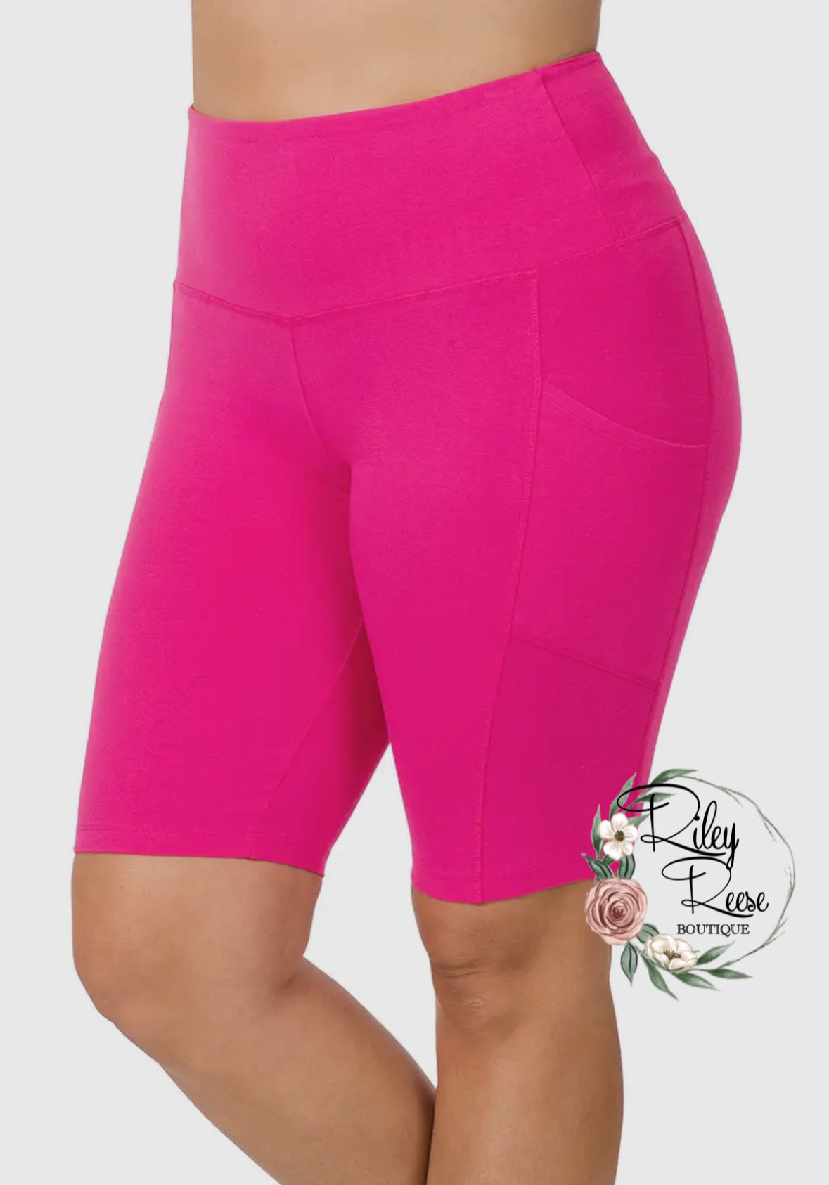 Curvy Ashley Pink Biker Shorts