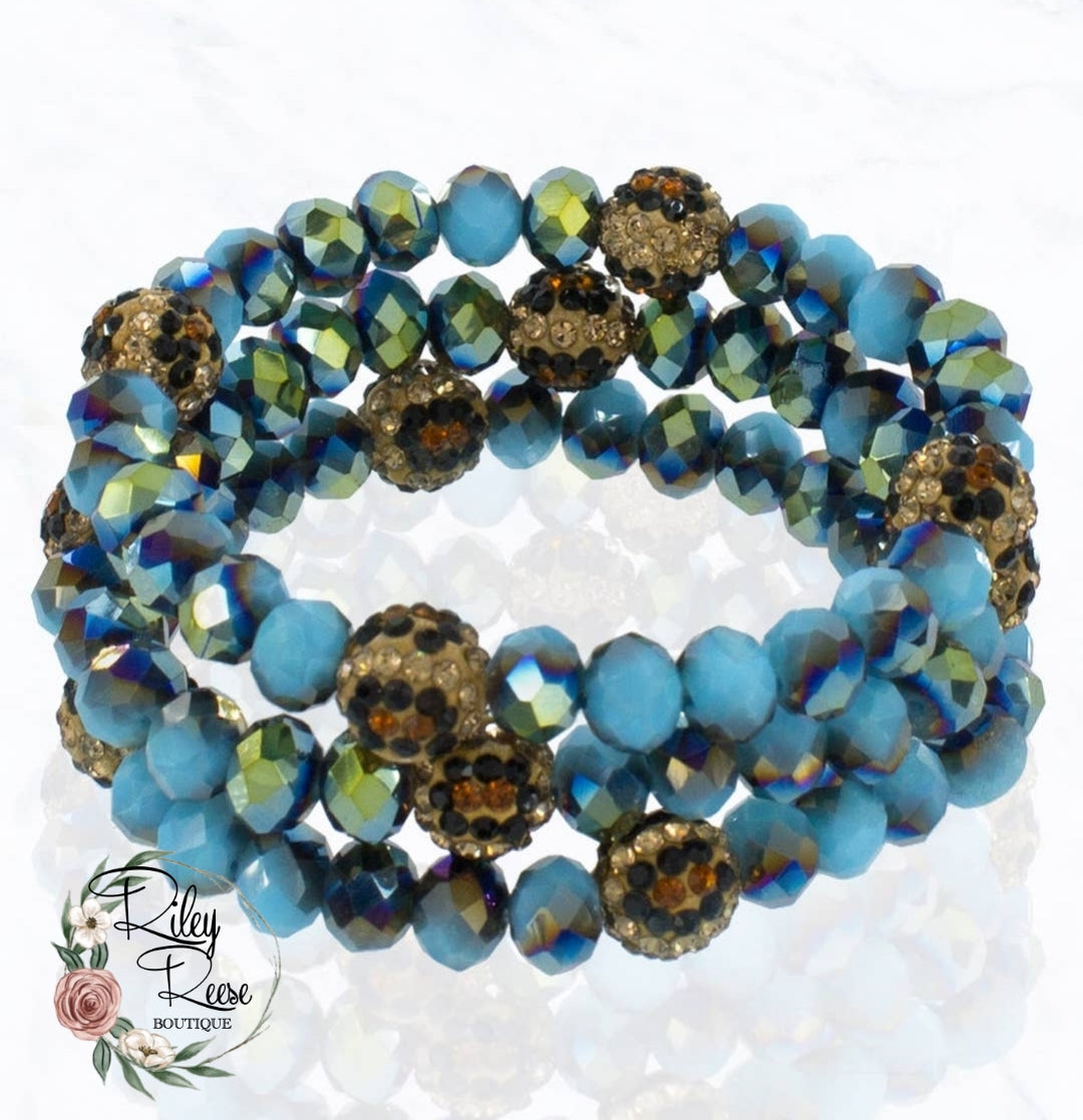Let Your Light Shine Bead & Leo Bracelet Set- Choose Color