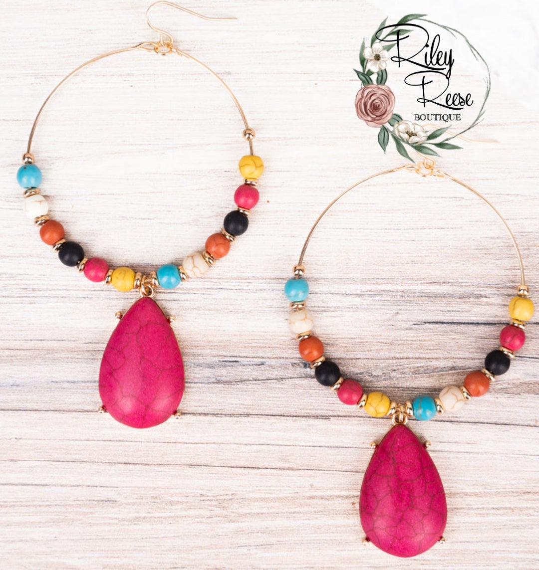 Las Terras Multi Color Hoop Earring
