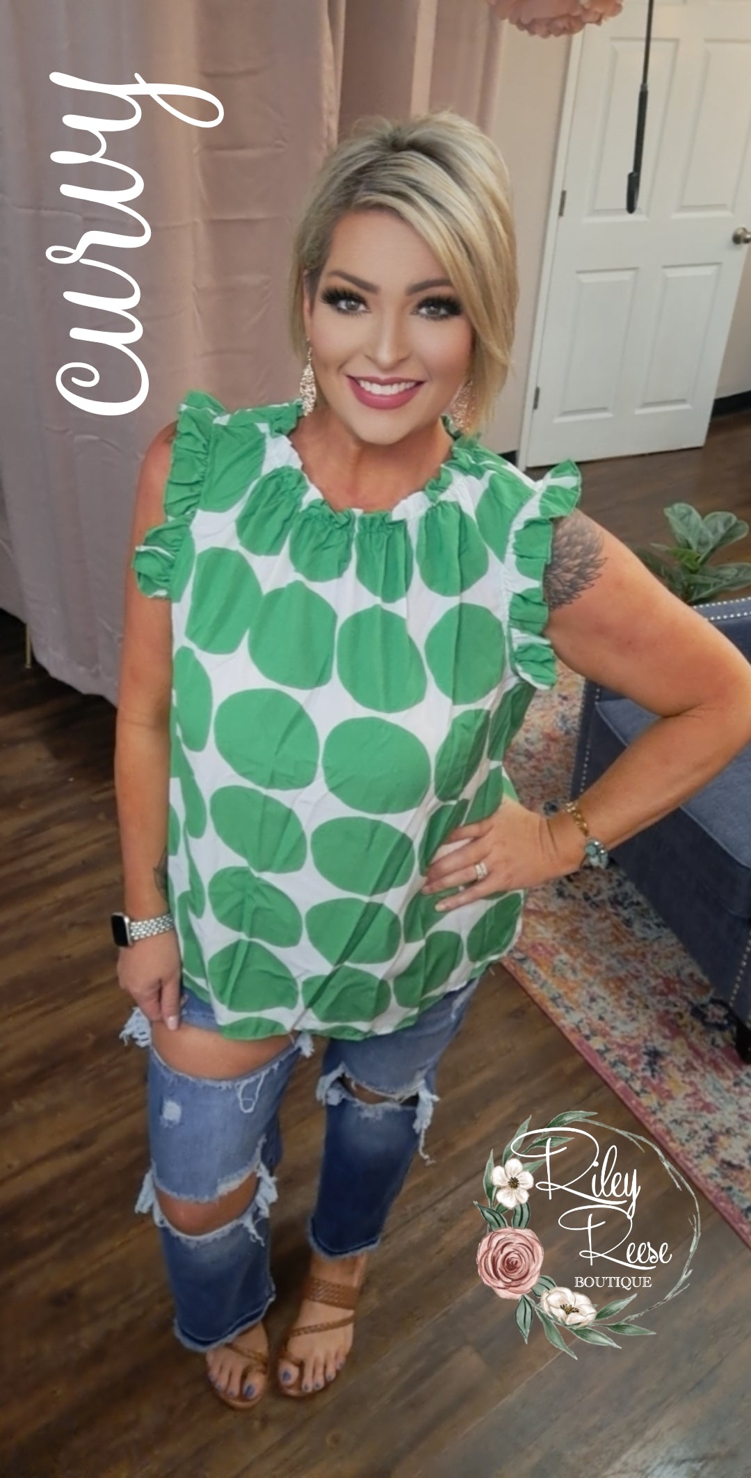 On the Spot Green Dot Tunic