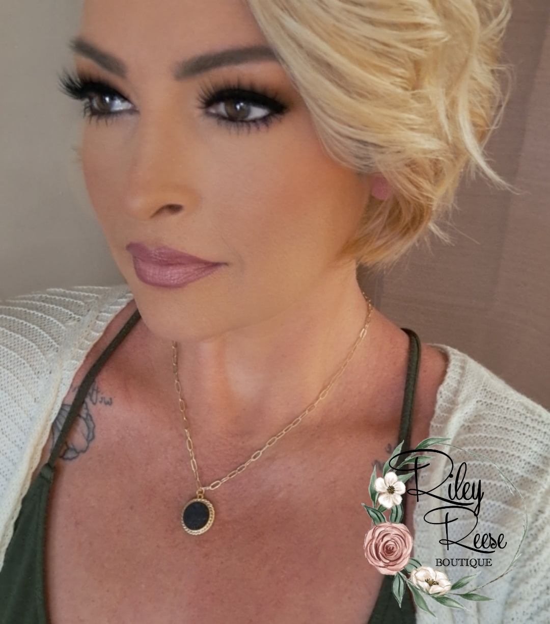 Jet Granger Disc Necklace