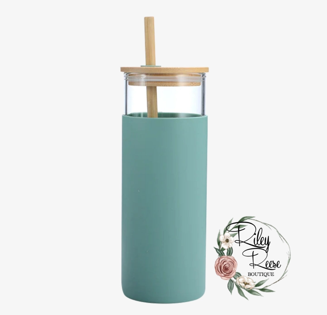 Glass/Bamboo Tumbler With Silicone Sleeve