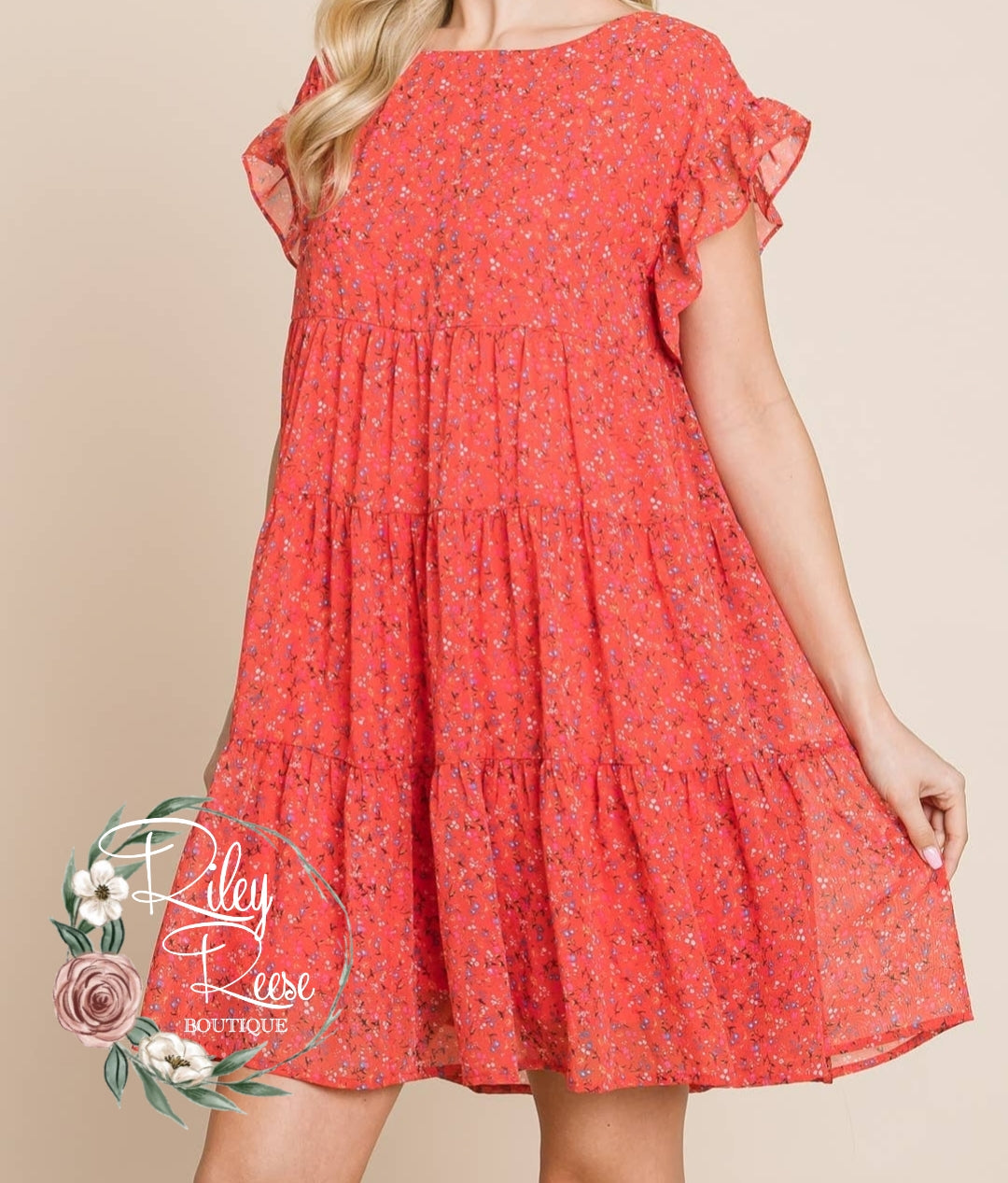 Boardwalk Bound Floral Chiffon Dress