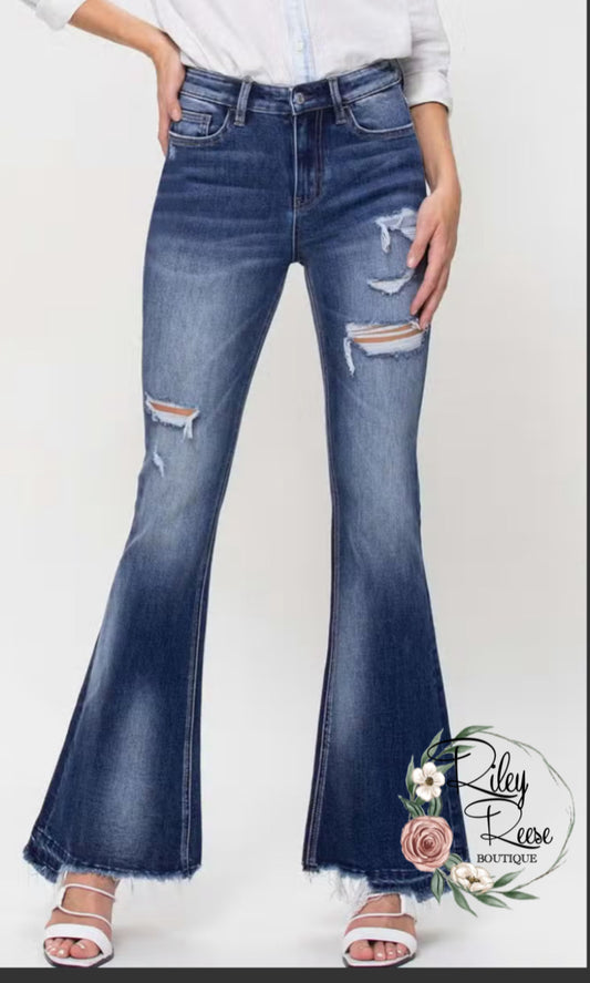 Vervet Denim Distressed Flares