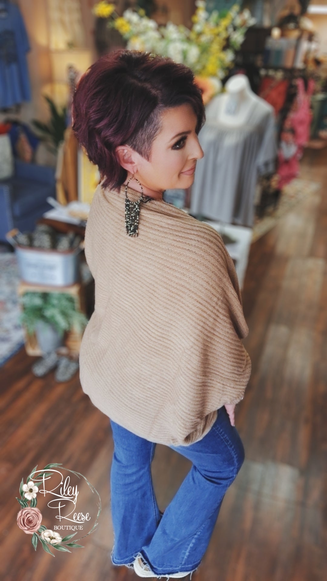 Willow Creek Khaki Cocoon Sweater