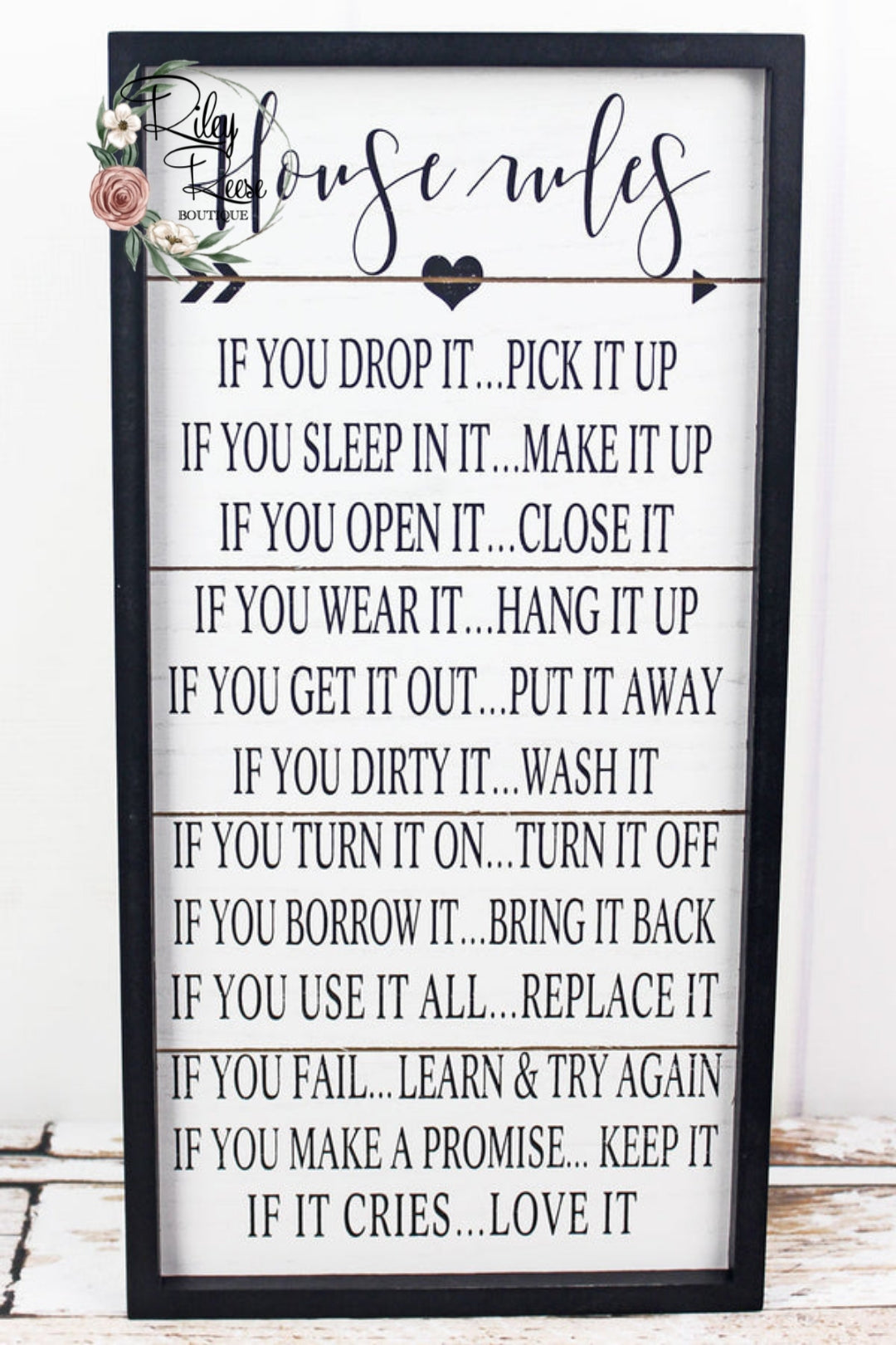 House Rules Wooden Sign