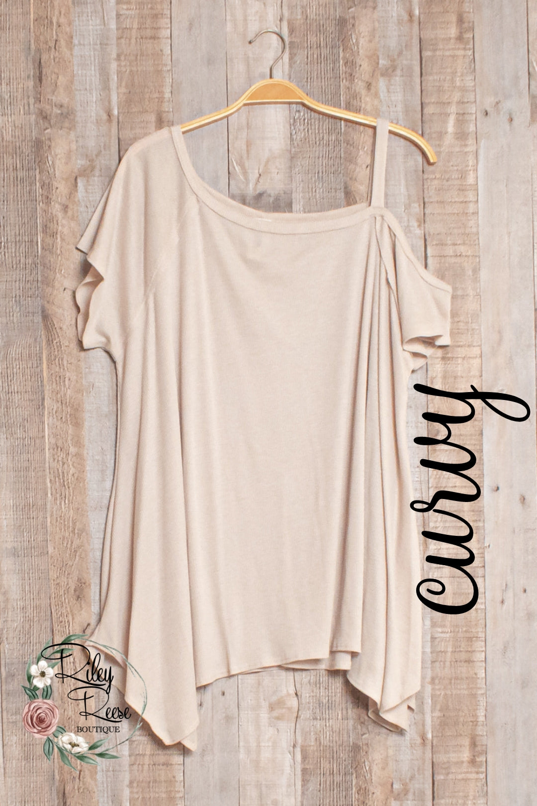 In Good Time Oatmeal Cold Shoulder Tunic