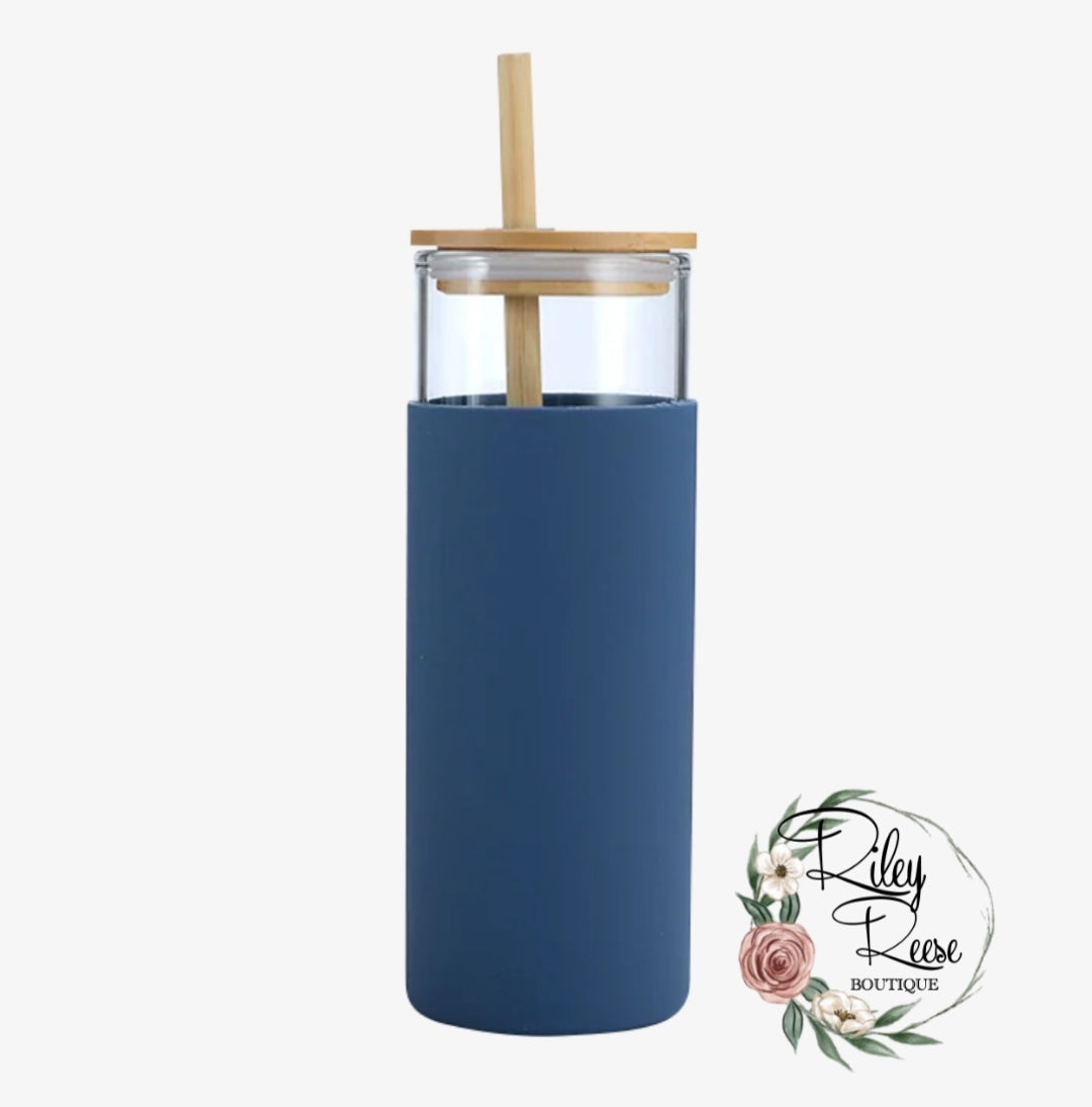 Glass/Bamboo Tumbler With Silicone Sleeve