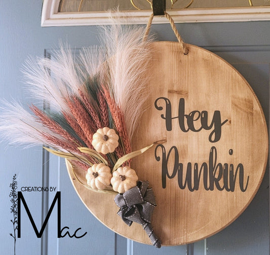 Hey Punkin' Wood Door Hanger