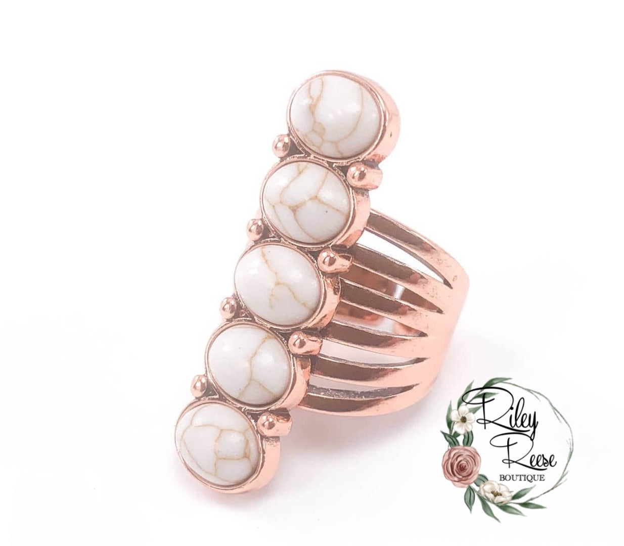 Penny For Your Thought Copper and Ivory Turquoise Ring
