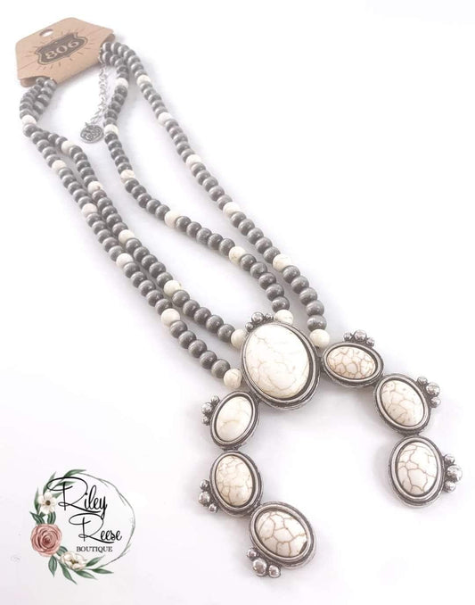 Navajo Western Squash Blossom Necklace- Ivory