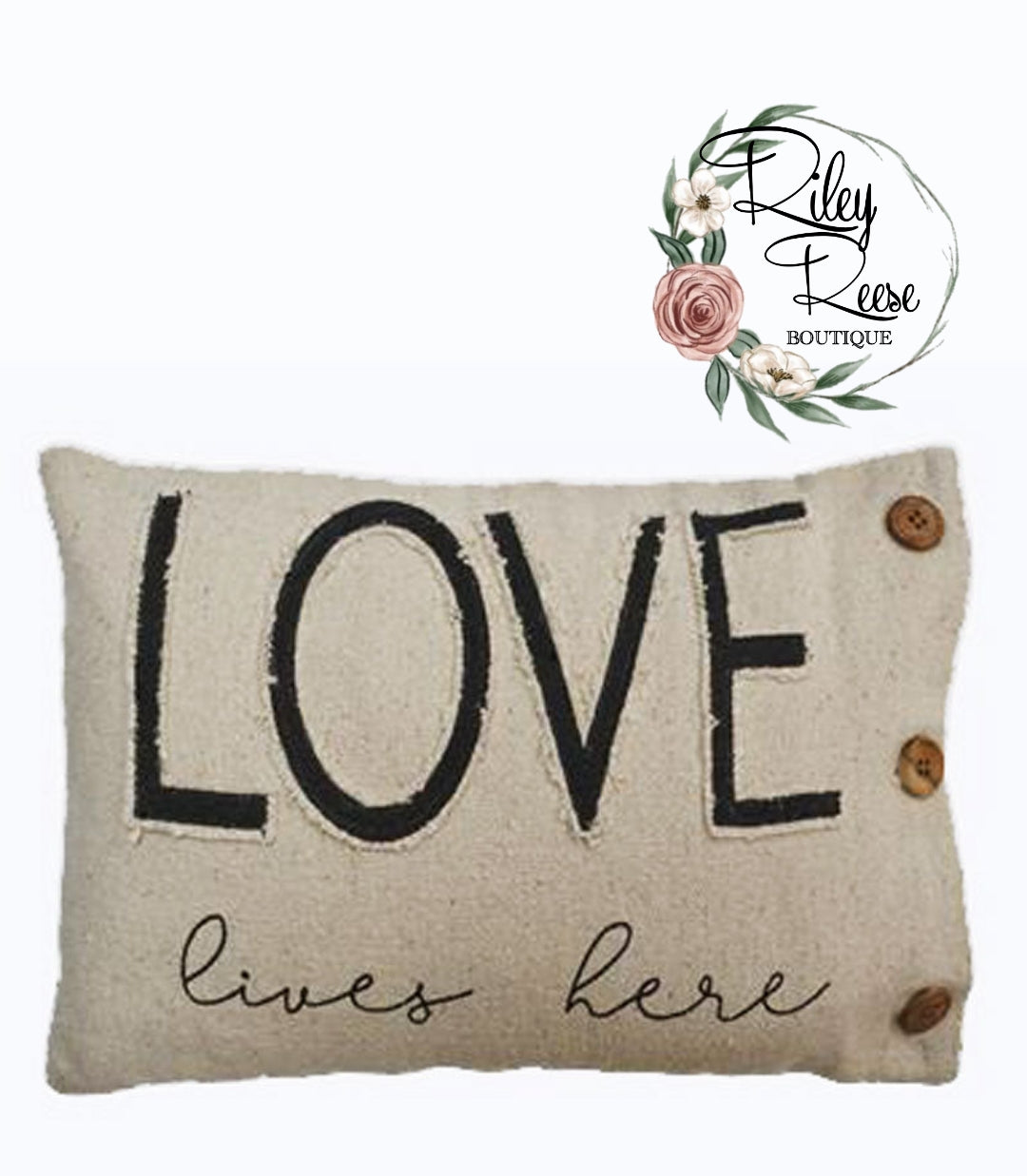 LOVE Canvas Button Pillow